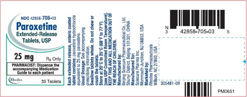 Paroxetine Tablet (Extended-Release) manufacturers & suppliers