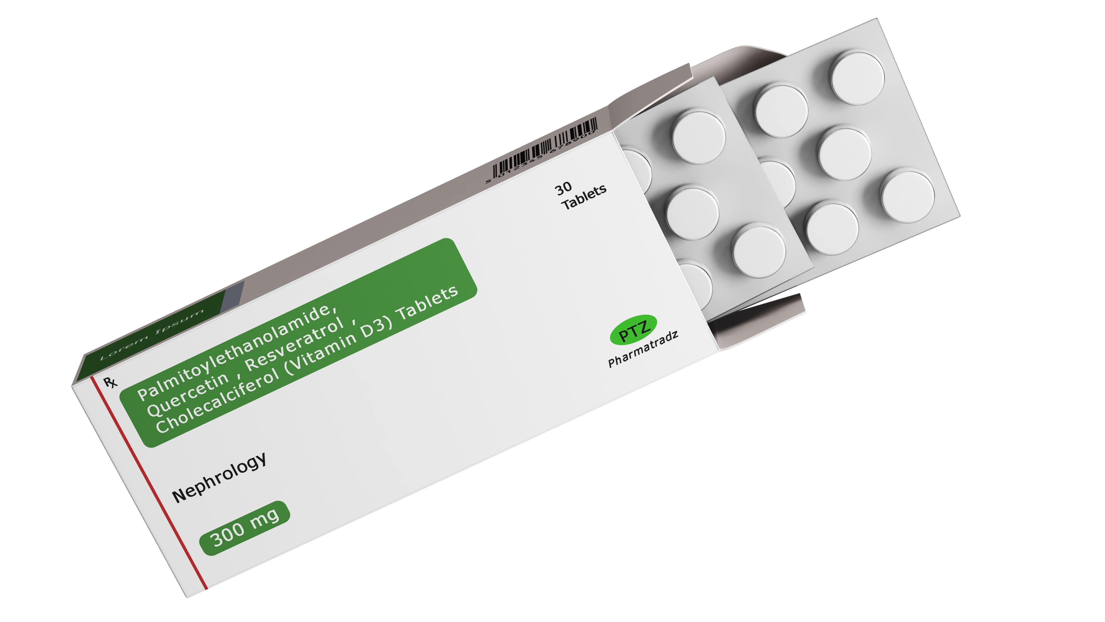 Palmitoylethanolamide , Quercetin , Resveratrol , Cholecalciferol (Vitamin D3)  Tablets
